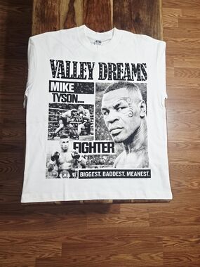 Vale/Mike Tyson Collab Valley Dreams Men's White Short-Sleeve Tee. Size XL
